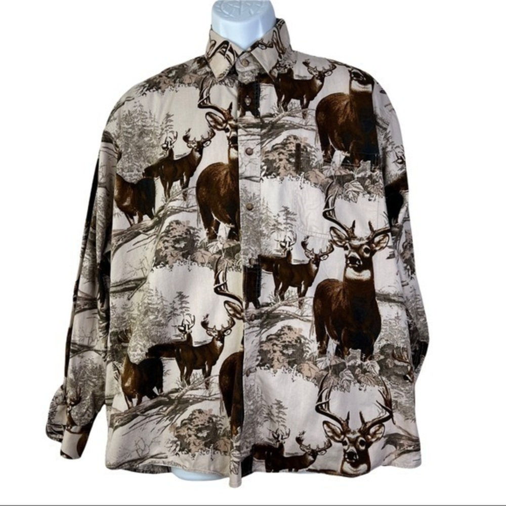 Maggelan Men’s Hunting Shirt Buttons Down Long sleeve Men’s Shirt Sz L